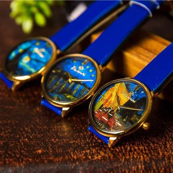 Pavaruni Van Gogh Starry Night Art Wrist Watch Gift,Simple Design Artwork